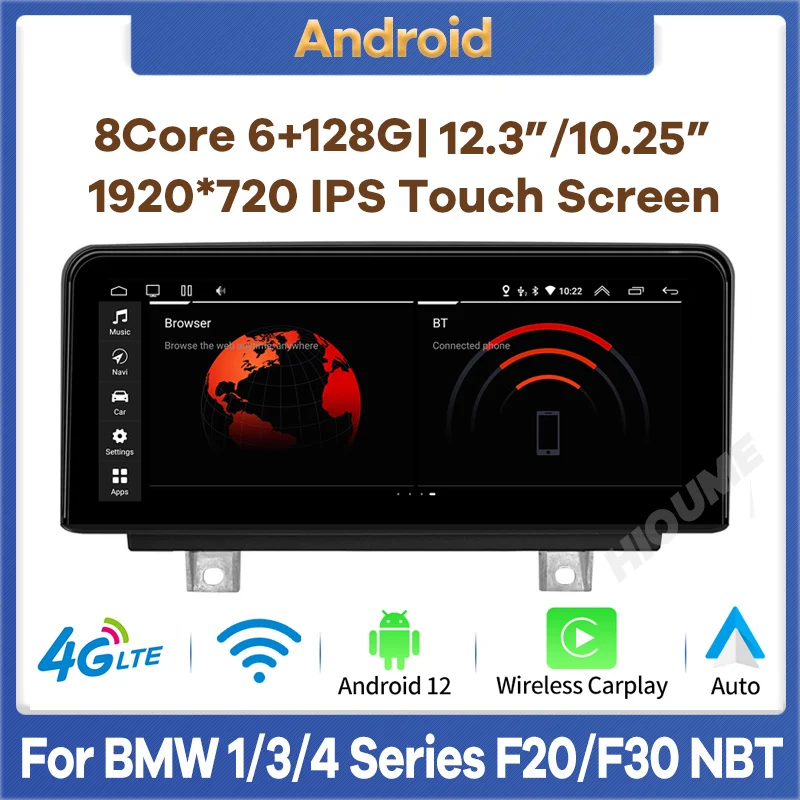 

10.25"/12.3" 8Core Android 12 Car Multimedia Player GPS for BMW 1/3/4 Series F20 F21 F30 F31 F34 F32 F33 F36 Radio CarPlay Video