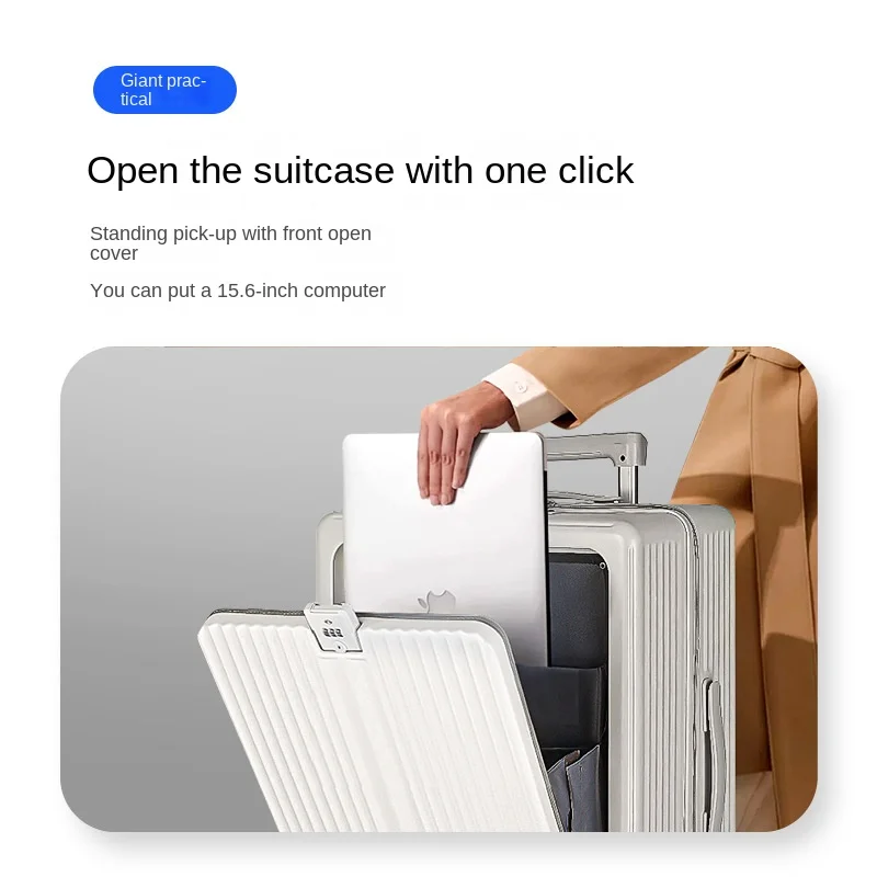 Carry-on travel suitcase with wheels  20 inch carrier carrier travel bag koffer trolley boarding USB rechargeable Phone holder