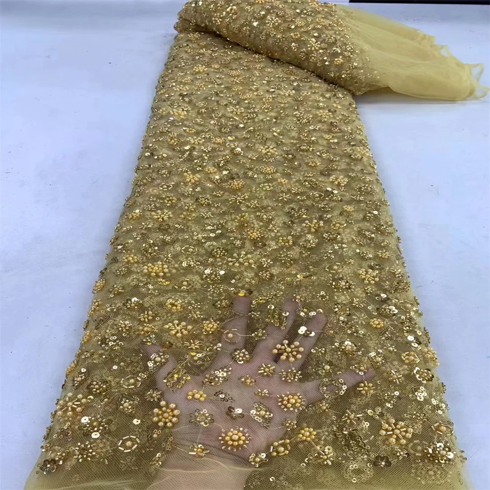 

Новейшая Высококачественная африканская кружевная ткань, французская сетчатая ткань с блестками, швейная вышитая кружевная тюль, нигерийская кружевная ткань