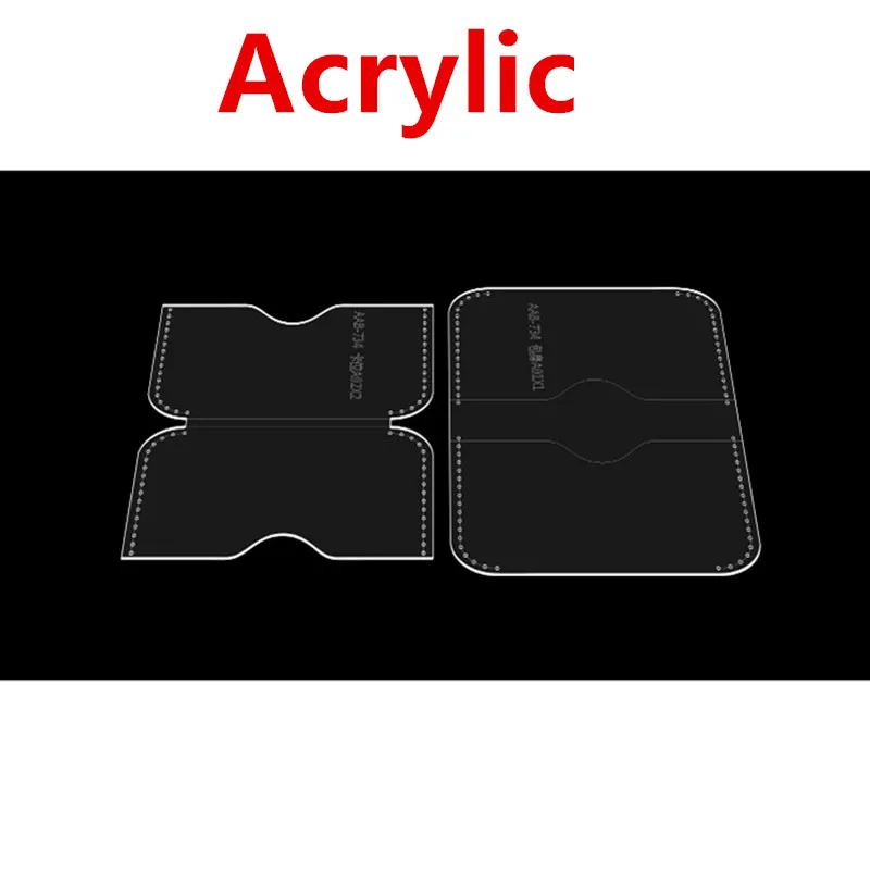 1Set 10*7cm DIY Acrylic Template Leather Craft Card Pack Sewing Pattern leather craft template sewing template
