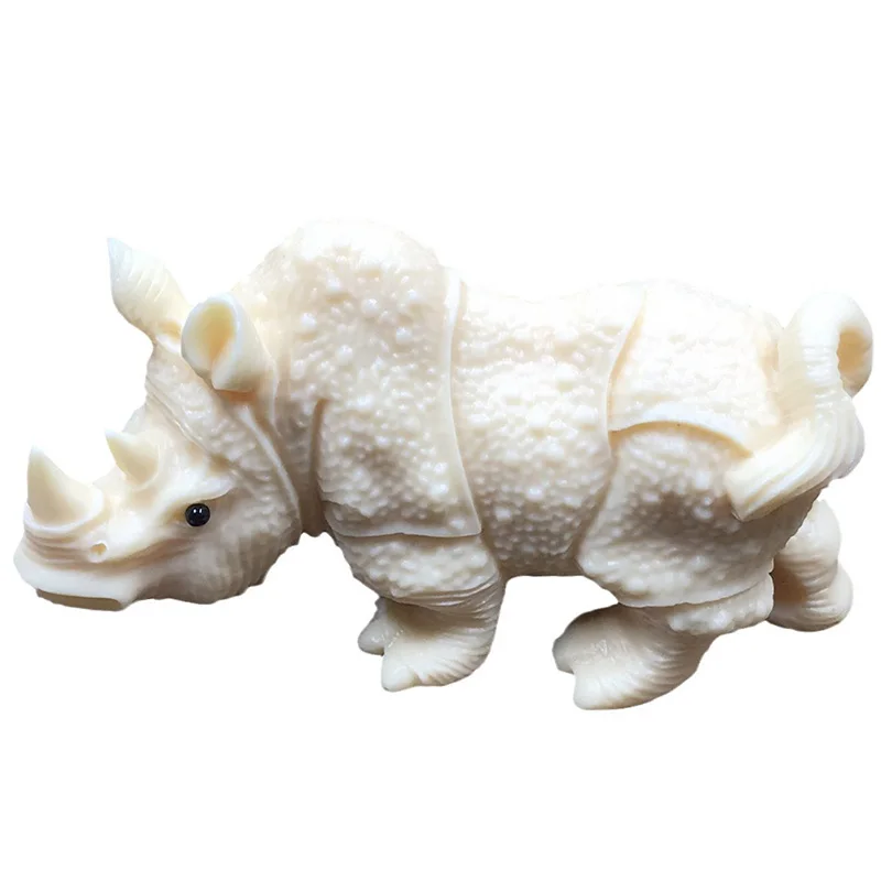

Resin Animal Rhino Decorative Figurines Handmade Sculpture Cute Home Room Office Car Decorations Characteristic Small Gift