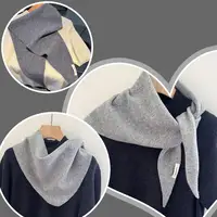 High-end Casual Warm Fashion Winter Multifunction Versatile Shawl 100% Pure Sheep Wool Knitted Triangle Scarf Women Turban Scarf