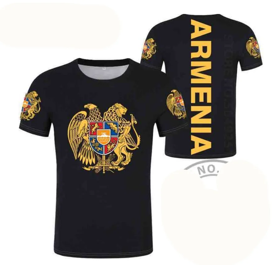 

ARMENIA T Shirt Free Custom Made Name Number Photo Black Logo Red Black Tees Arm Country t-shirt Armenian Nation Flag Am Clothes