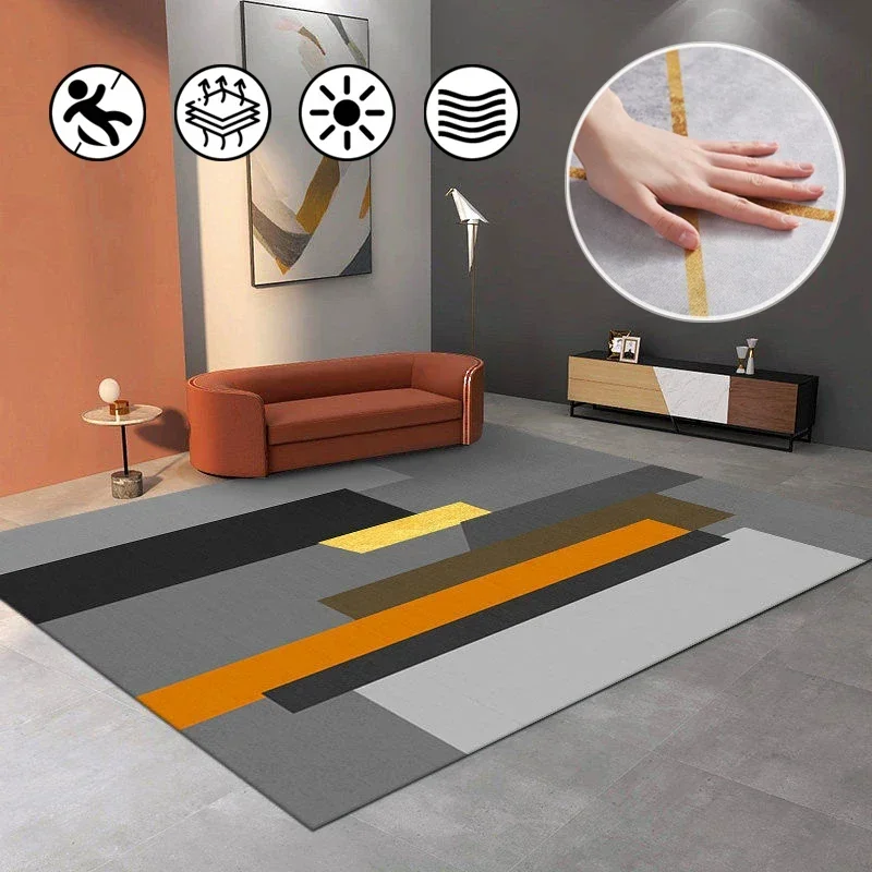 

Scandinavian modern style carpets fashion geometric art light luxury large area rugs for living room bedroom bedside lounge mat