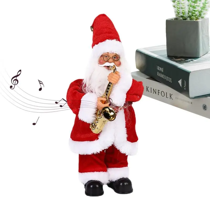 

Пение танцующий Санта Клаус электрические куклы для детей музыкальный Забавный Рождество Санта Клаус Вибрирующая головка Санта Клаус с очками