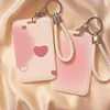 1 Piece Gradient Pink Color Kpop Photocard Holder for Kids Cute Love Style Student ID Bus Card Holder Kawaii Card Protector 1