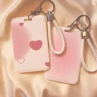 1 Piece Gradient Pink Color Kpop Photocard Holder for Kids Cute Love Style Student ID Bus Card Holder Kawaii Card Protector 1