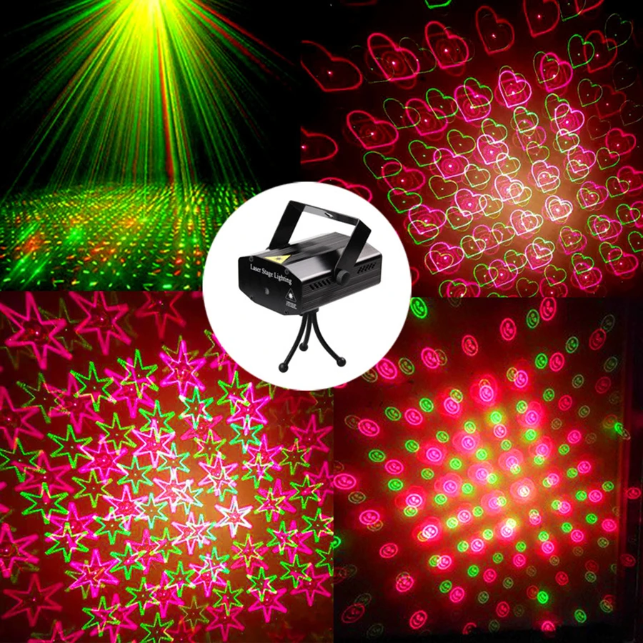 

Stars Stage Light Patterns Projector Karaoke Aluminum Body Housing Tripod Lights Christmas Luces Fiesta Professional Decorations