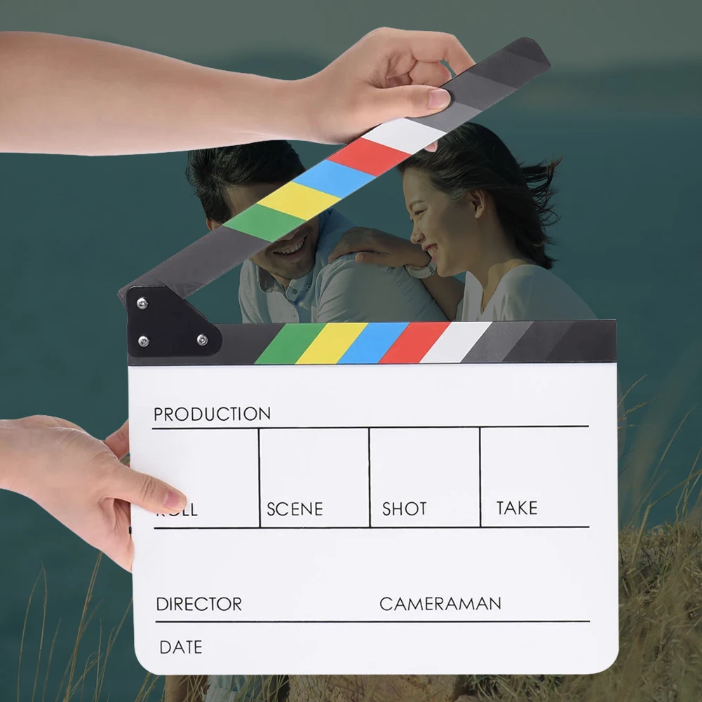 Hot Sale Film Clapper Board Classic Delicate Acrylic Colorful Director Video Scene Clapperboard Movie Film Clapper Cut Prop
