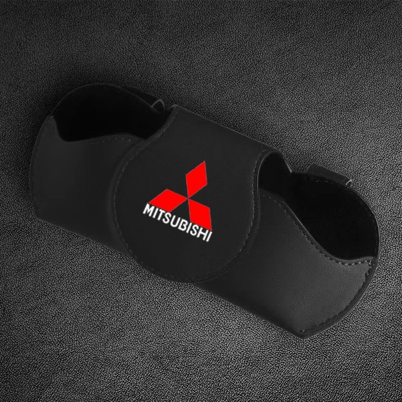 Car Glasses Case Auto Sun Visor Suede Glasses Holder Sunglasses For Mitsubishi Asx Lancer Outlander Pajero Ralliart Car car accessories