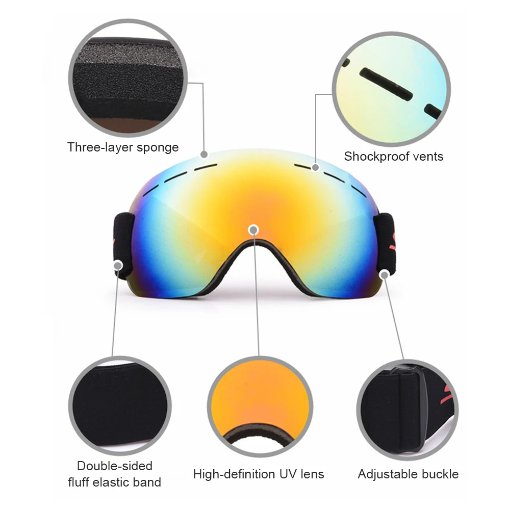 Ski Goggles Anti-Fog UV400 Snowboard Snow Goggles Snowmobile Cycling Goggles Outdoor Sport Skiing Googles Snowboard Accessories 4