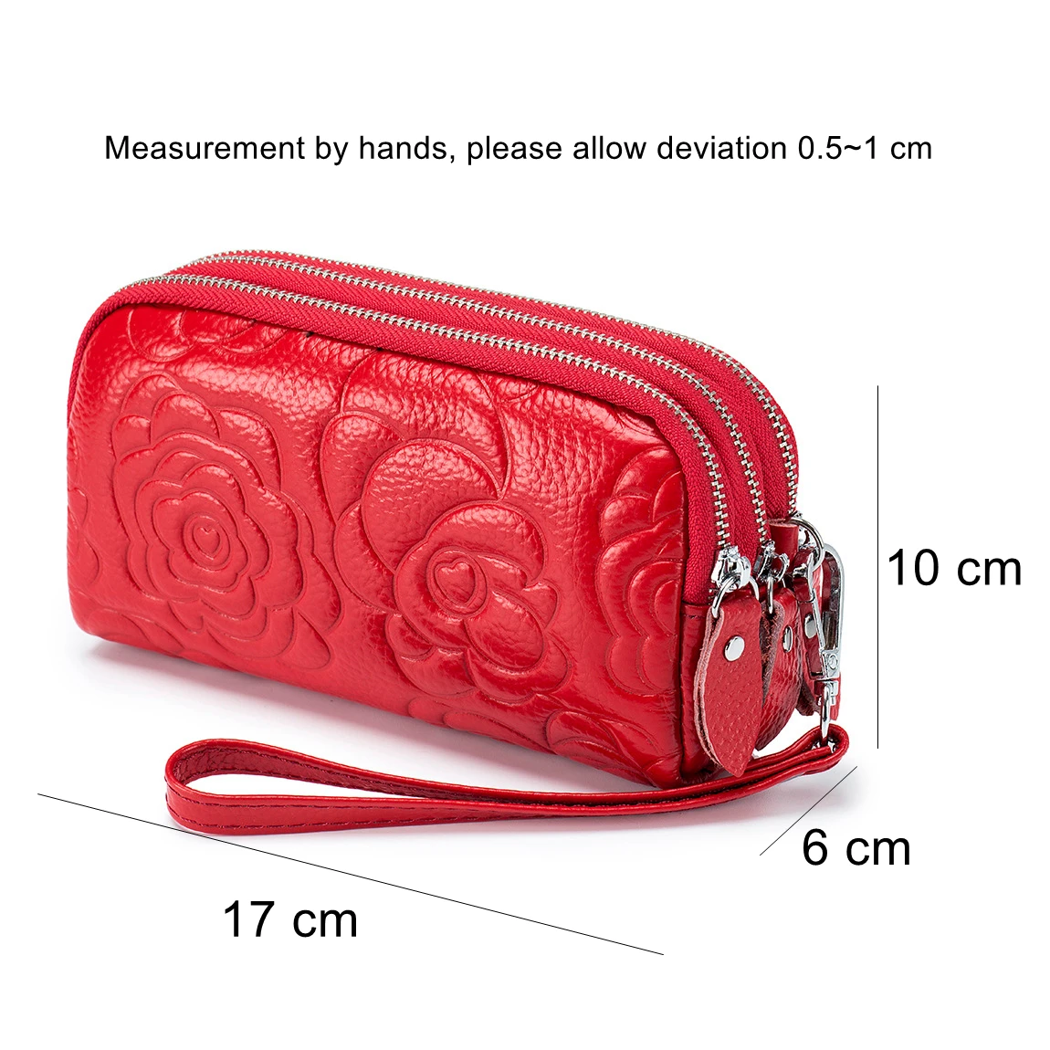 Genuine Leather Wallet Handbags For Women Embossing Process Rectangle Small Luxury Designer Female Messenger Purse 6