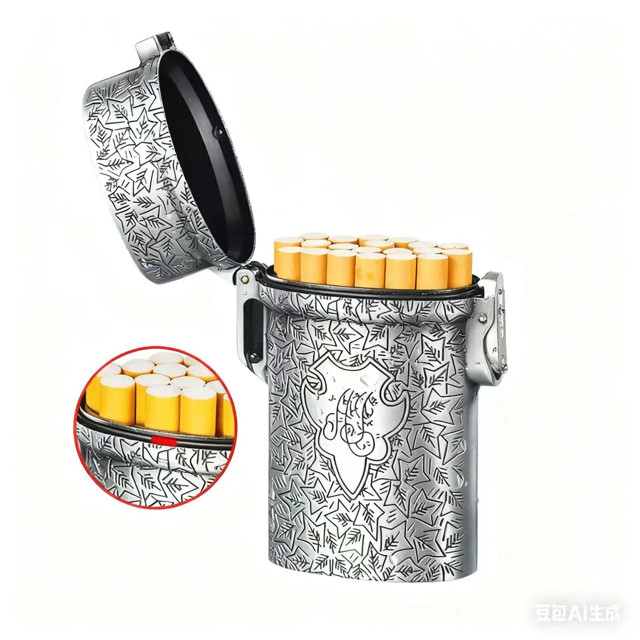 Stylish Embossed Waterproof Cigarette Case - Personalized Compact Outdoor Smoking Accessory