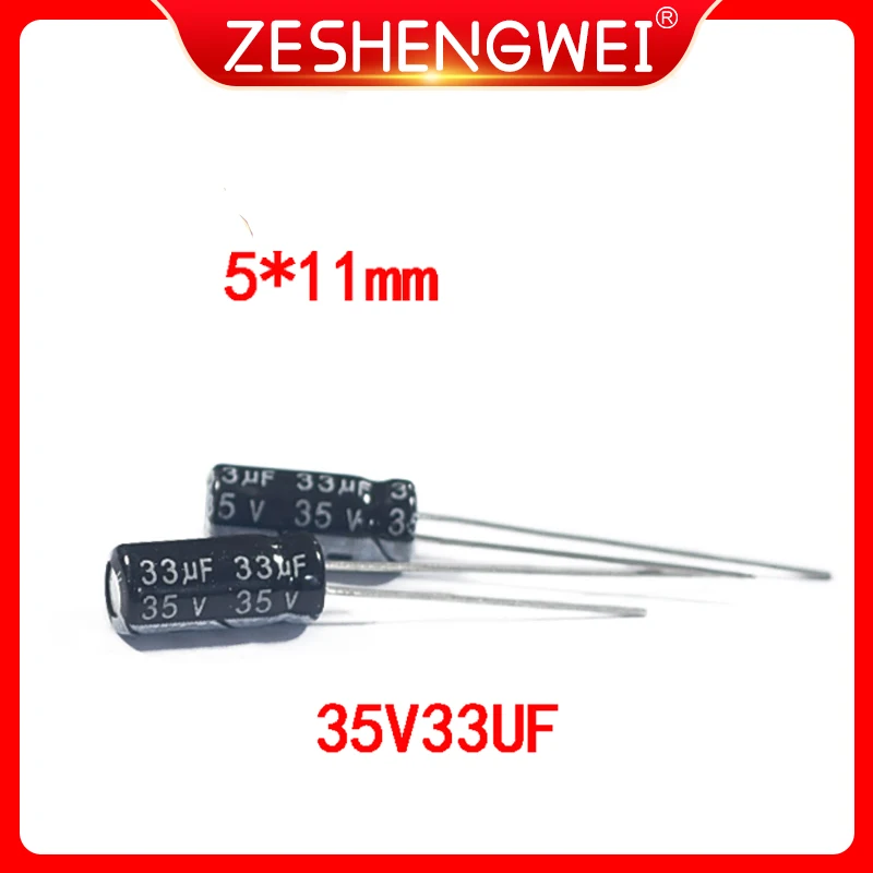 20PCS Electrolytic Capacitor 35v 33uf 5*11MM Aluminum Electrolytic Capacitor 33UF 35V