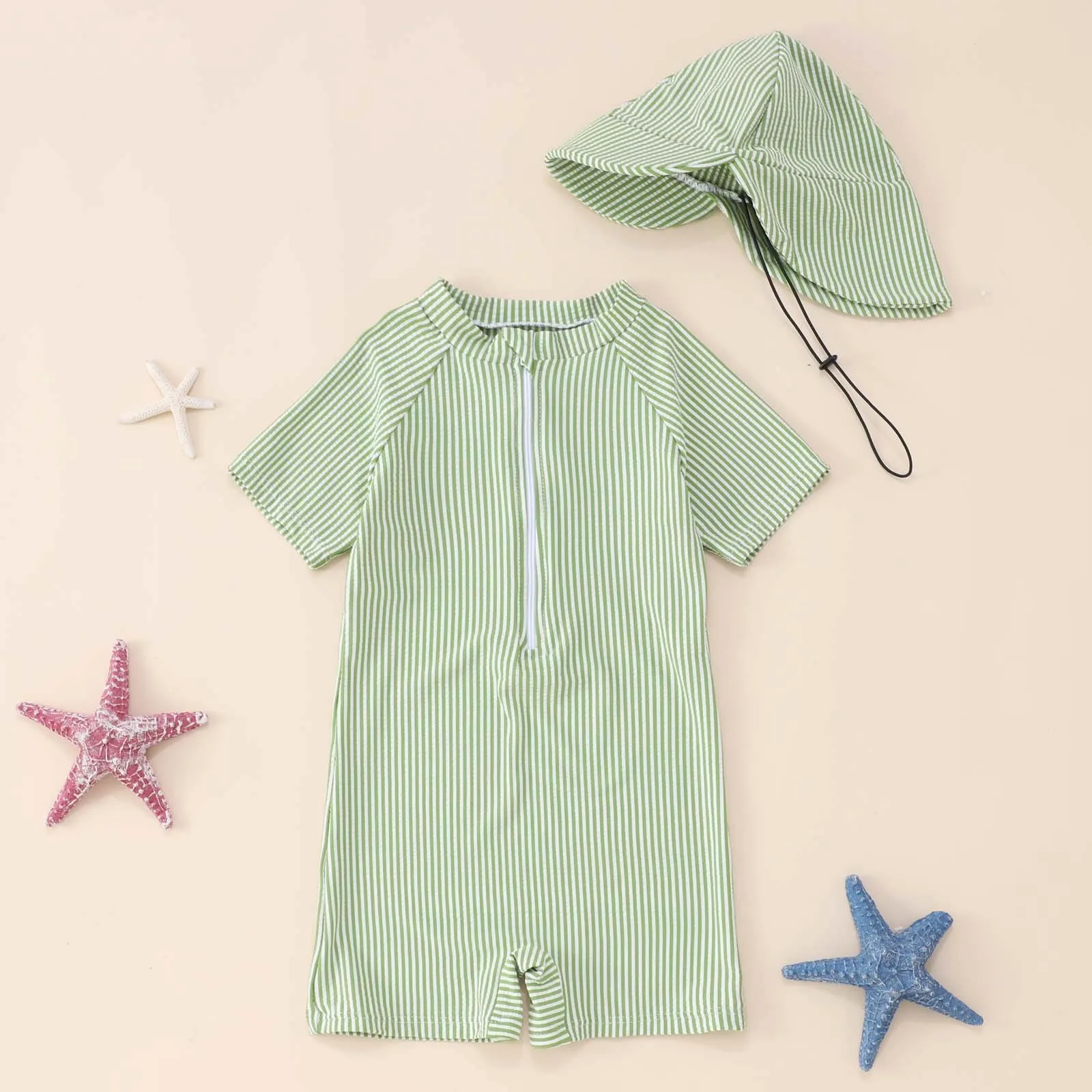 Infant Boy Swimwear, With Hat 4
