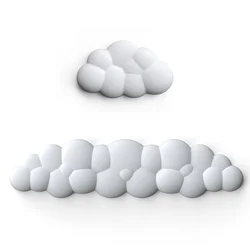 Ergonomic Cloud Anti - Slip Wrist Rest Mouse and Keyboard Pad (White S L Set)