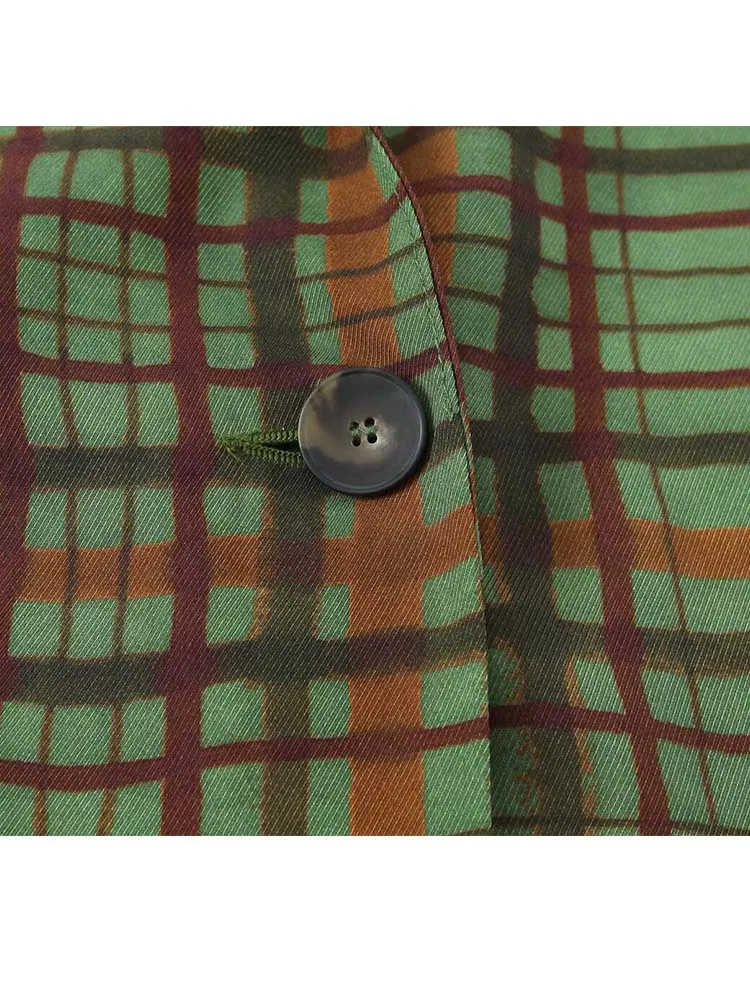 High Waist Pants Two Pieces Sets Women Long Sleeve Fashion Plaid Blazer Coat Trousers Women's Suit 2025 New Woman Outfits