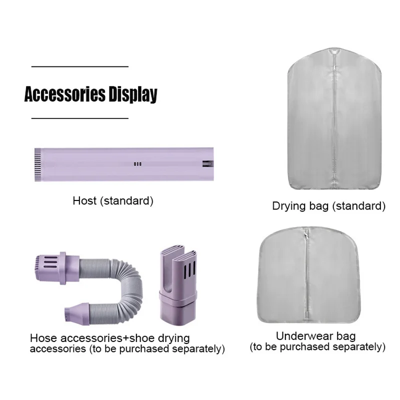 3in1 Multifunctional Quilt Shoes Clothes Dryer Folding Timed Portable Travel Clothes Drying Machine For Travel Dorm Humidity