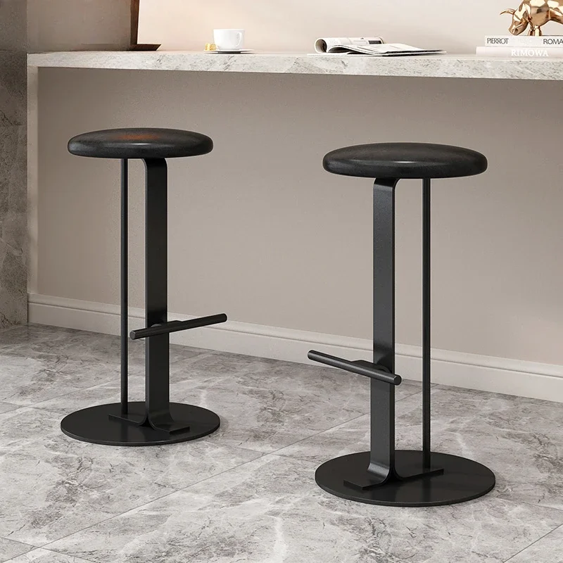High-End Restaurant Chairs, Bar Stool, Leather Cushion, Counter Seat, Stable Base, Luxury, Designer, High-End, Home Furniture