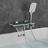 Bathtub Shower Faucet Set Brass Bathroom Bathtub Mixer Taps Wall Mounted Hot and Cold Shower Faucet White/Chrome Bathtub Tap 4