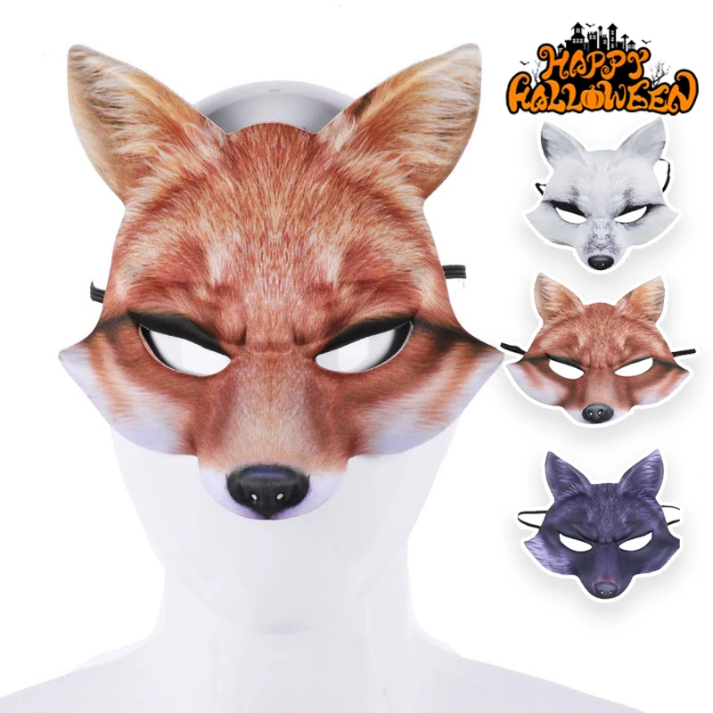 Máscara De Zorro Realista Y Ligera: Ideal Para Fiestas, Carnaval Y Disfraces | Media Máscara Facial Blanca