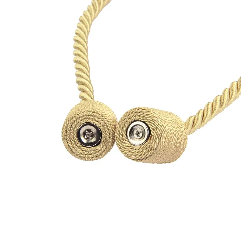 Description Picture 6 of itemFenghuangwu 1 PC Curtain Tiebacks with Strong Magnetic Decorative Drapes Weave Holdbacks Tie Backs Window Drape Accessories