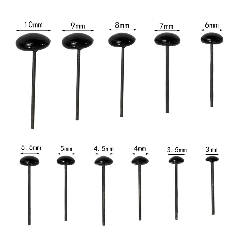 Plastic Safety Eyes 200pair Black Dolls Glass Eyes 3/4/5/6/7 mm
