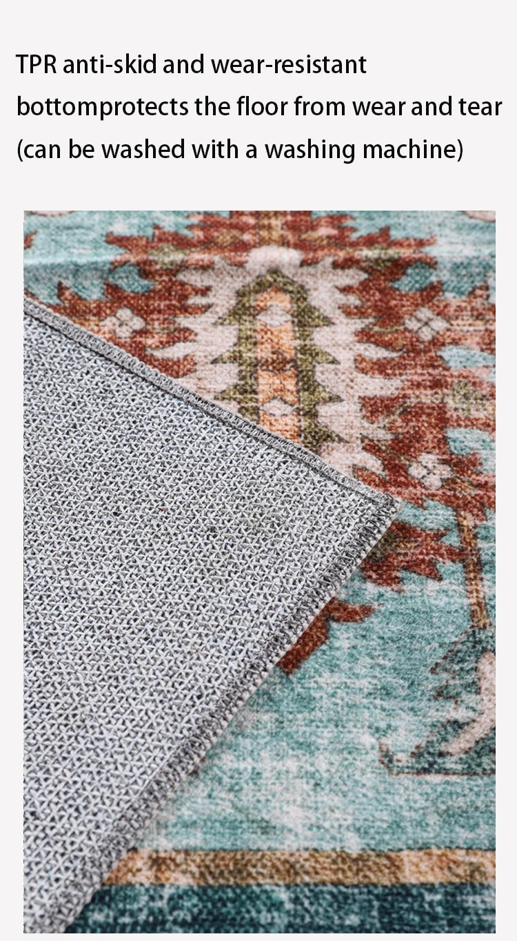 Retro Persian Type Rug Bohemian Living Room Decorative Carpet Comfortable Soft Bedroom Rug Non Slip Machine Washable Carpets 양탄자
