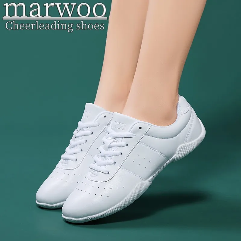Marwoo cheerleading shoes Children's dance shoes Competitive aerobics shoes Fitness shoes Women's white jazz sports shoes 710