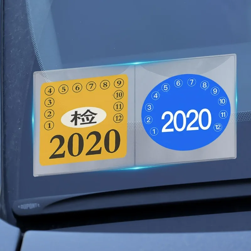 Transparent Adhesive Car Windshield Card Holder Set