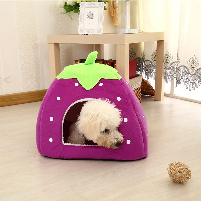 Soft Small Animal House Nest Guinea Pig Hamster Winter Warm Squirrel Rabbit Chinchilla Rat Strawberry Bed Pet Supplies images - 6