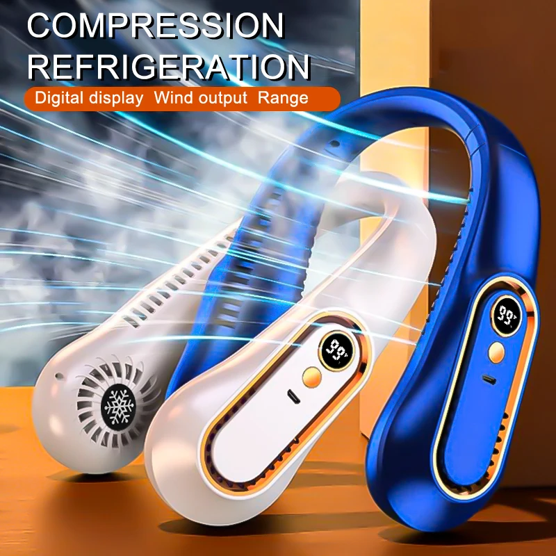 

1 PCB Bladeless Neck Fan, Portable USB Cooling Fan with 5 Speeds and Digital Display - Bladeless Design