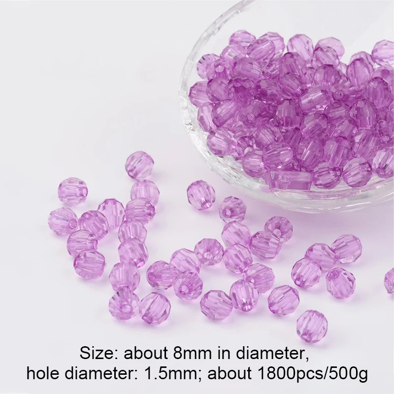 P65-Rosario Con Acriliche Sfaccettate AB 5 - Ametista - Per La Casa - Foto 10