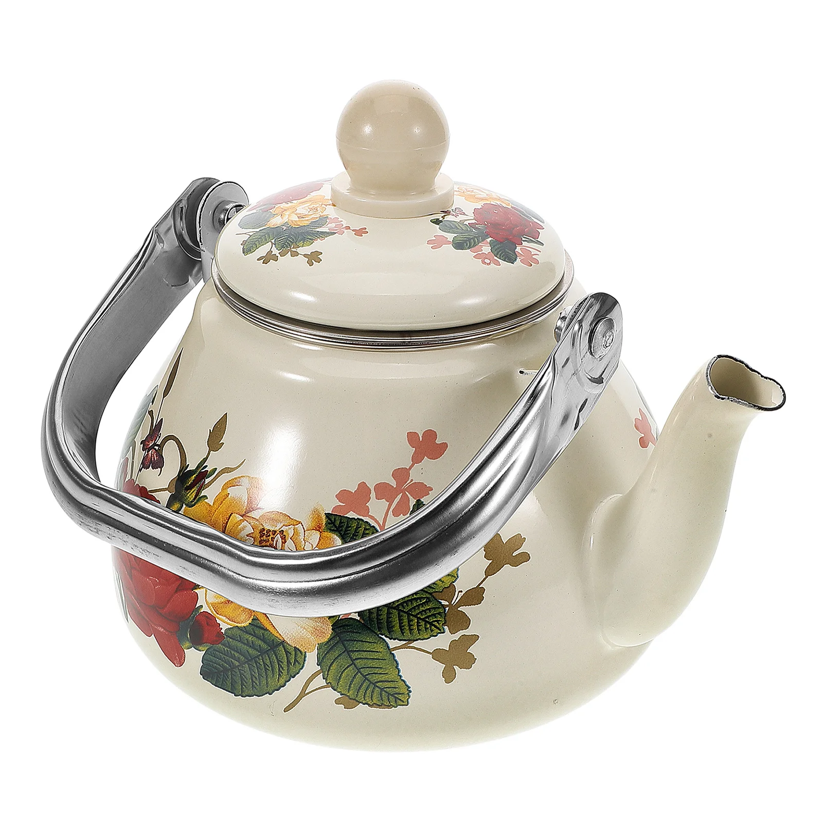 1L Floral Enamel Teapot – Vintage Stovetop Kettle 1