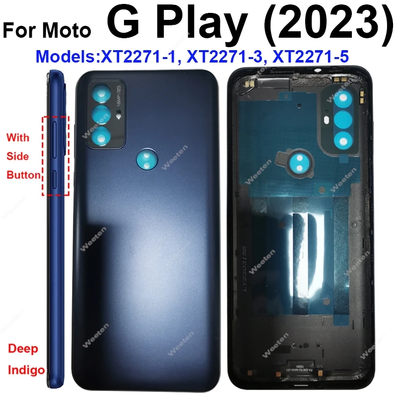 뒷면 커버 후면 도어 하우징 케이스 Motorola MOTO G Pure G Fast G Play 2021 2023 XT-2163-4 후면 배터리 하우징 케이스 부품