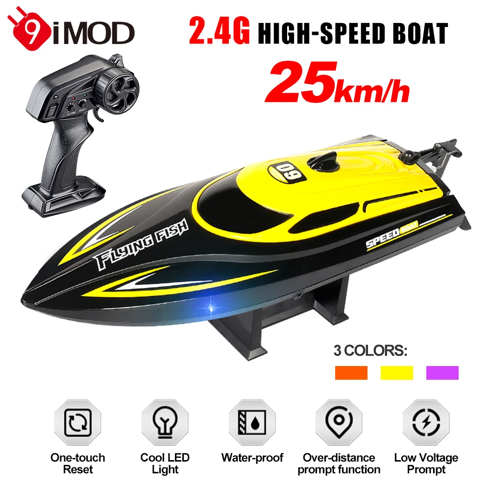 Barco RC De Alta Velocidad – 35 Km/h Con Autoadrizamiento – Batería 3000 MAh Y Mando 2.4G – Regalo Para Niños Y Adultos