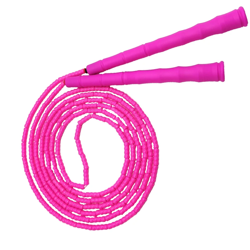 NEVERTOOLATE NO LOGO PVC beads long handle PURE BLACK  BEADED ROPE 3 meter skipping rope soft PVC beads adult skill tricks 4