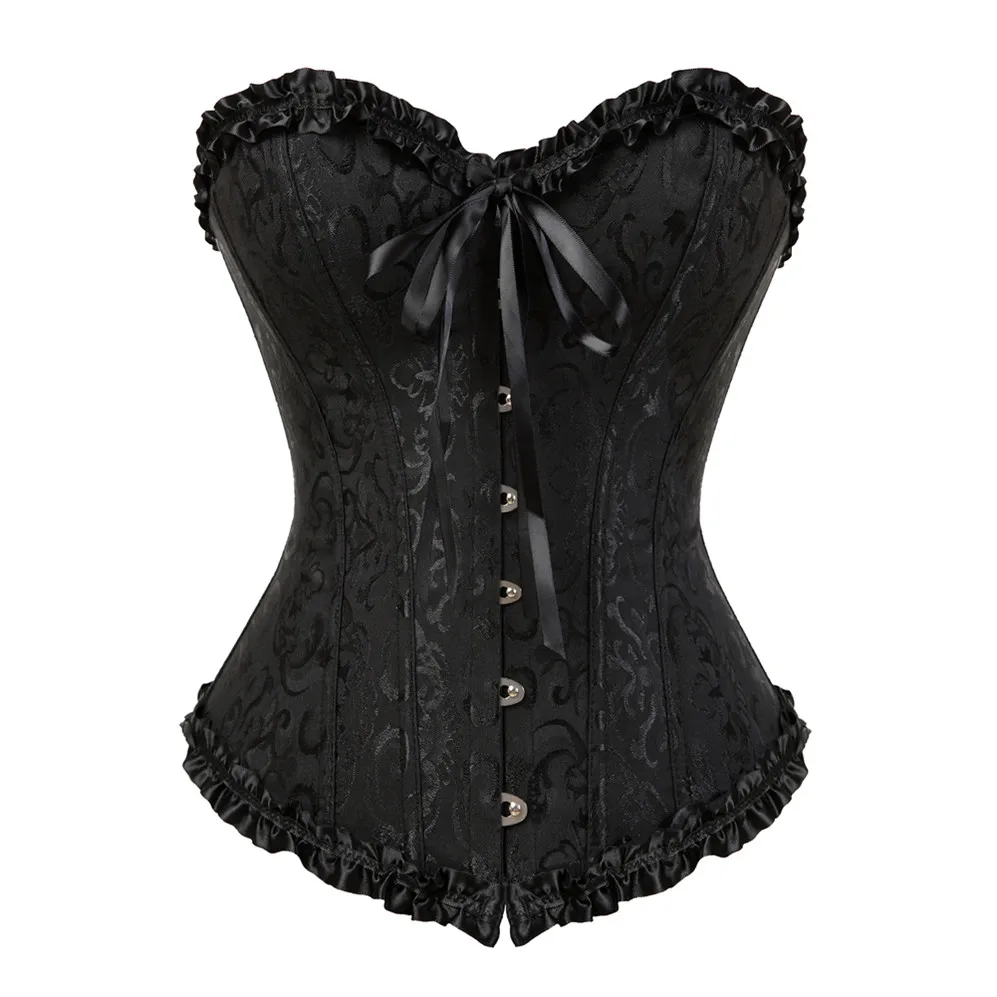 Sexy Bustier for Women Corset Waist Cincher Bodyshaper Costume Gothic Corsets Top Black Pink Red Plus Size S-6XL steampunk lace overbust corset sexy gothic women corset top bustier black wet look vinyl leather lingerie corsets plus size 6xl