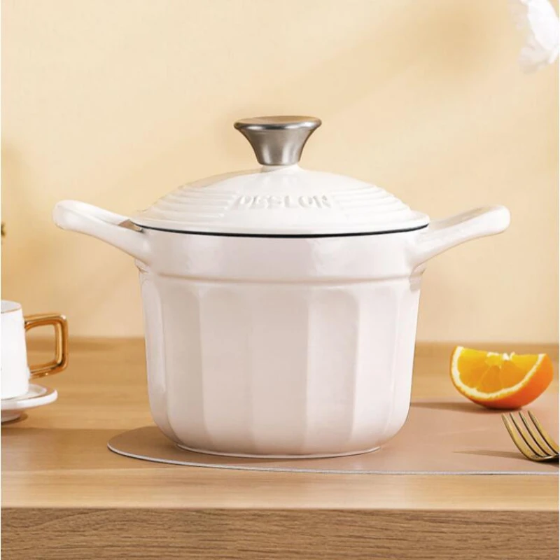 

Micro Pressure Water Locking Enamel Cast Iron Pot Household Deepening Cooking Pots Kitchen Induction Cooker Seafood Stew Pot