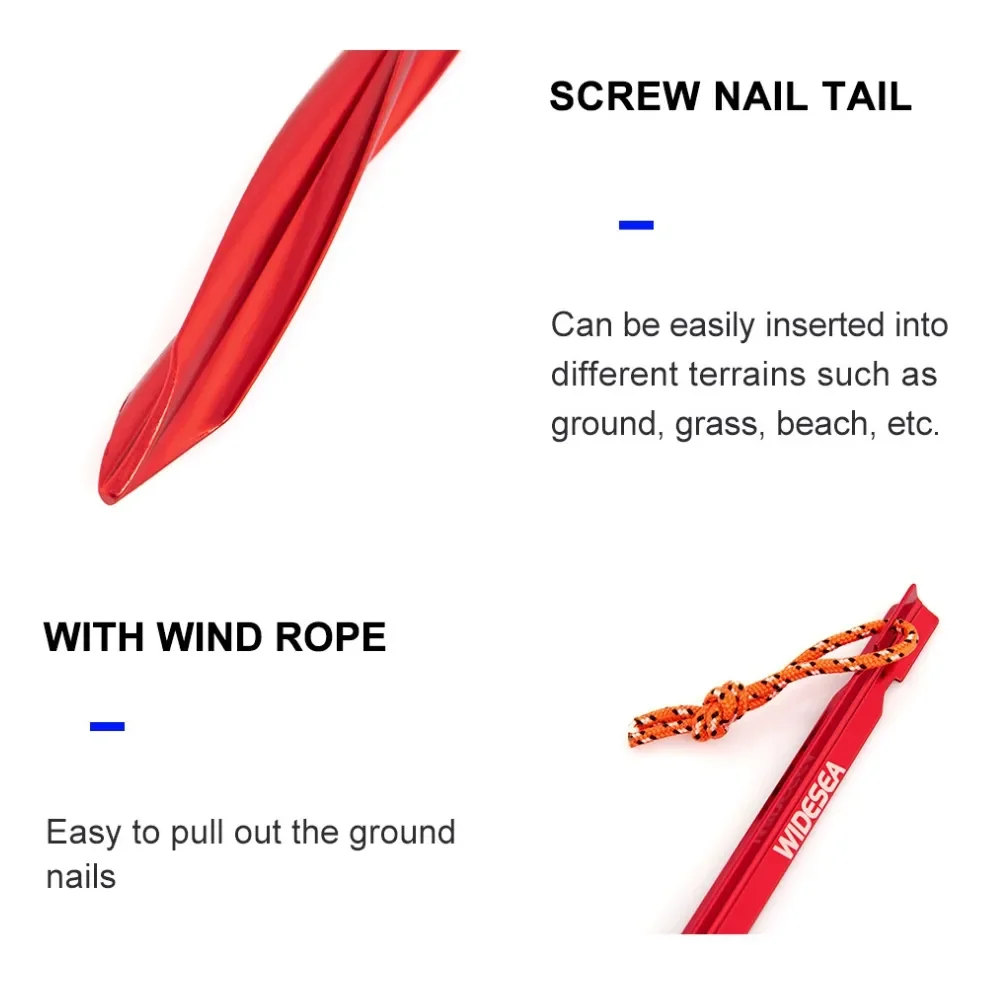 Tent Pegs Widesea Camping Tent Pegs Stakes Nails for Hard Snow Floor Outdoor Accessorie Shelter Equipment Supplies Hiking Tourist 16pc/set