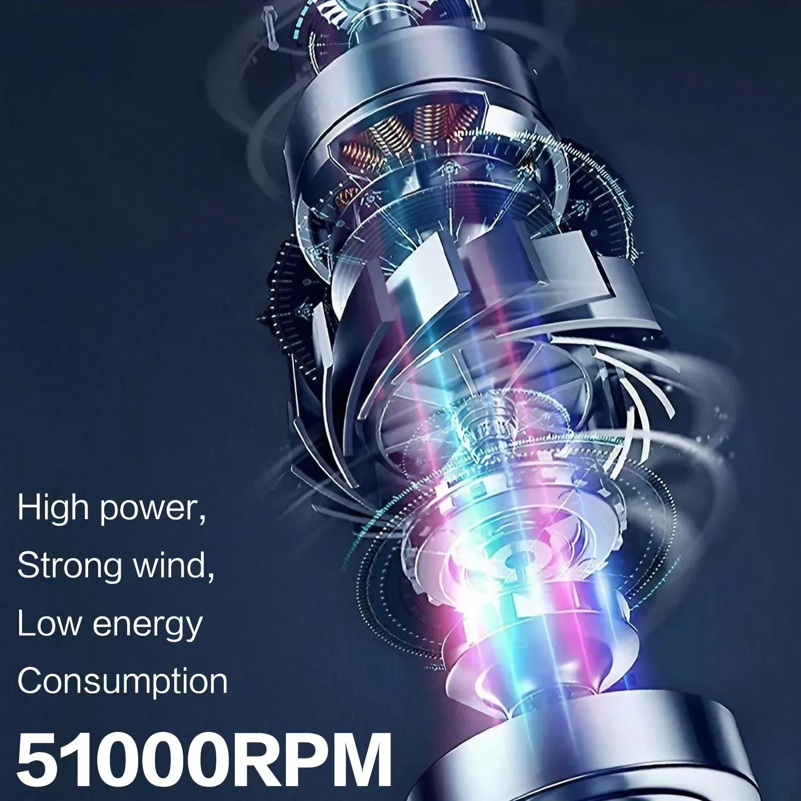 6000mAh Rechargeable Compressed Air Duster Electric Air Blower with LED Light 3 Gear Speed Up to 51000RPM