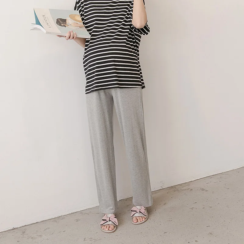 Pregnant Women's Pants Spring New Outwear Casual Pants Fashionable Solid Color High Waisted Trousers for Maternity Women 3