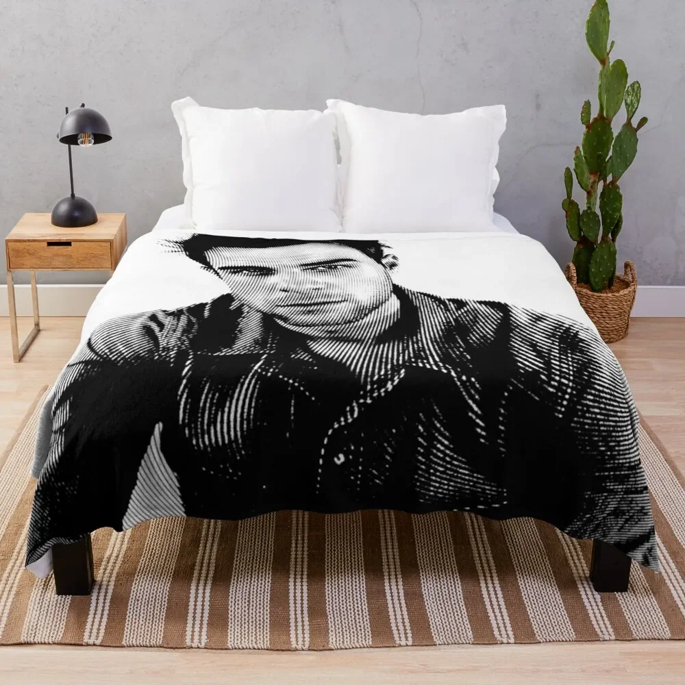 

Nathaniel Buzolic Black & White Portrait (Linocut) Throw Blanket Sofa Quilt Summer cosplay anime Blankets