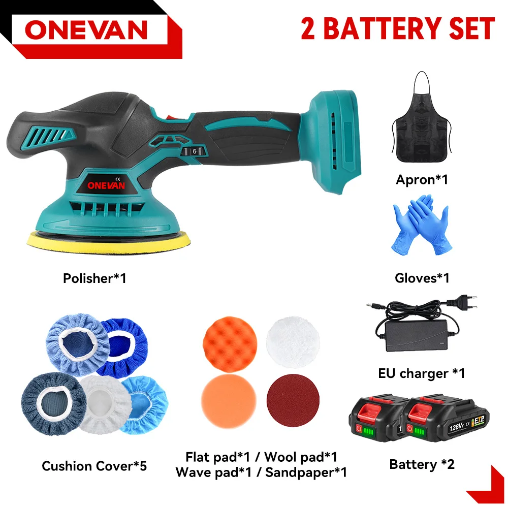Polisseuse Voiture Sans Fil 18V Compatible Makita - 6 Vitesses - 15.2cm - Polissage/Ponçage - Sans Batterie