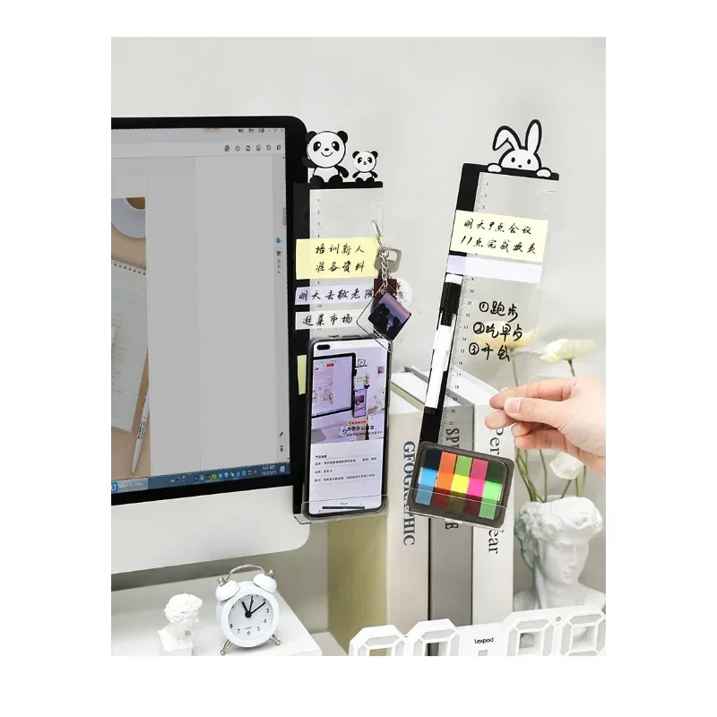 아크릴 모니터 메시지 메모 보드, 스티커 메모 탭, 학교 사무용품, 1 개