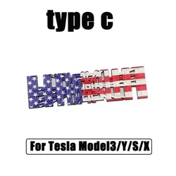 3D Metal Letter Tail Badge Plaid Emblem Decals Car Accessory (C Colorful Flag)