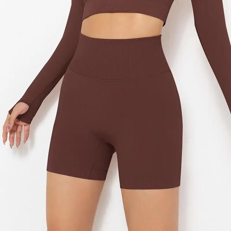 

Seamless Sport Shorts Solid Women High Waist Tight Running Fitness Breathable Gym Training Cycling Buttock Lift Yoga Shorts