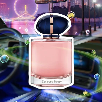 Pink perfume bottle bow car incense car perfume perfume stick fragrance pendant out of the wind mouth bag 1