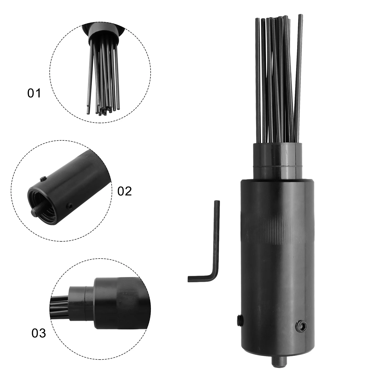 

Home Deruster Head Air Tools 19 Needle 225*50mm Black For Pneumatic Air Hammer Tools High Carbon Steel Rust Removal
