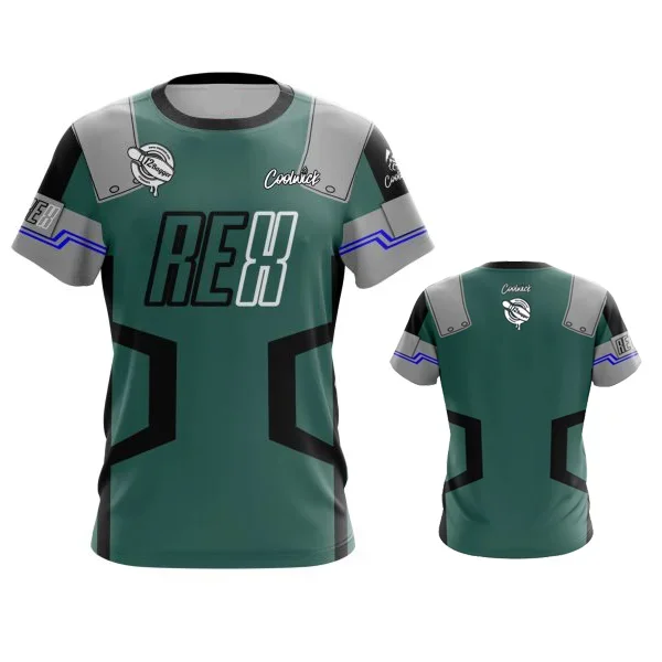 Summer Men's REX Akatsuki Hidden Leaf CoolWick Bowling Jersey 3D Print Sports T-shirt Short Sleeve Loose Casual Sports